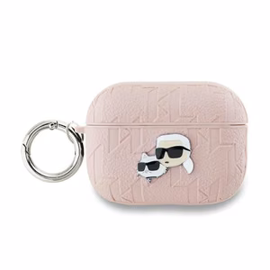 Karl Lagerfeld Monogram Karl & Choupette Head suojakuori AirPods Pro 2:lle - vaaleanpunainen