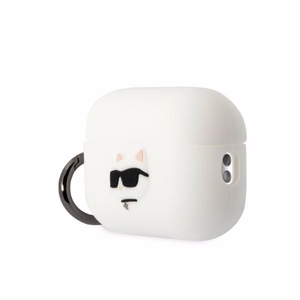 Karl Lagerfeld KLAP2RUNCHH AirPods Pro 2 Suojakuori valkoinen/valkoinen Silikoninen Choupette Head 3D