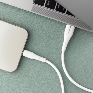 Kaapeli USB A - Lightning Forcell F-Energy 2,4A 12W Silikoninen 1 m C343 valkoinen