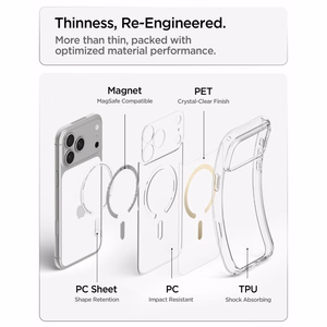 Spigen Ultra Hybrid MagSafe -suojakuori iPhone 18 Pro Max / 17 Pro Max -malleille, läpinäkyvä kullanvärinen