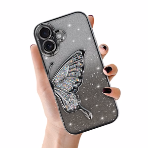 Tel Protect Butterfly Water Suojakuori iPhone 17:lle hopeinen