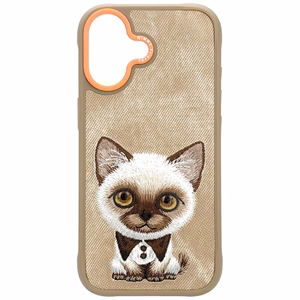 Nimmy Big Eyed Pet 2.0 Cat Suojakuori iPhone 17:lle - beige