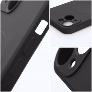 Silikoninen Mag Cover-suojakuori mallille iPhone 17 Pro Max / 18 Pro Max, MagSafe-yhteensopiva kameransuojauksella – musta