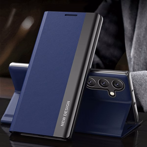Sleep Case Pro Samsung Galaxy S25+ Suojakuori läpällä ja jalustalla - Sininen