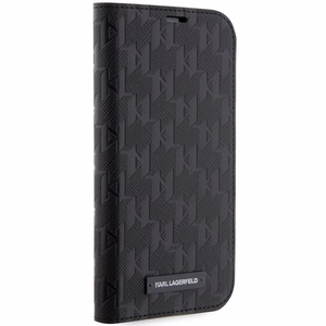 Karl Lagerfeld KLBKP14LSAKLHPK iPhone 14 Pro 6.1 kirjakuori musta/musta Saffiano Monogram