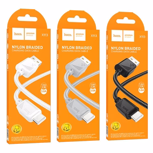 Hoco USB-A - USB-C -kaapeli 3A 1 m X113 - valkoinen