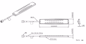 GSM antenna, 824~960/1710~2170MHz, 2dBi, 11cm
