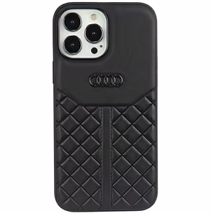 Audi Genuine Leather Suojakuori iPhone 13 Pro / 13 6.1 musta/musta kova kuori AU-TPUPCIP13P-Q8/D1-BK