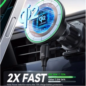 Joyroom JR-ZS412 holder with Qi2 15W charger, car, for air vent - black