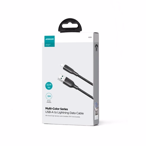 Joyroom Multi-Color Series S-A34 USB-A / Lightning 3A Kaapeli 1m - musta