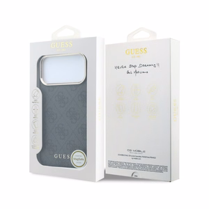 Case Guess PU Leather 4G Gold Frame MagSafe Apple iPhone 18 Pro Max black