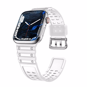 Triple Protection Hihna Apple Watch 38 / 40 / 41 mm ranneke - läpinäkyvä