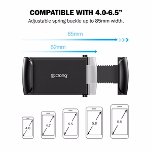 Crong Universal Smart autopuhelinpidike 4–6.5" puhelimille, musta