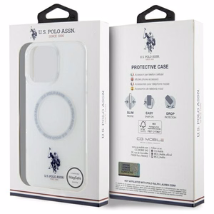 US Polo IML Ring MagSafe kotelo iPhone 16 Pro - valkoinen
