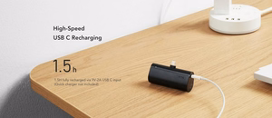Ulkoinen akku Veger PlugOn (W0556P) PD QC3.0 3A 20W 5000 mAh sisäänrakennetulla Lightning-liittimellä musta