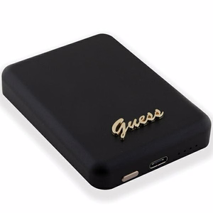 Guess MagSafe Metal Script Logo induktiovirtapankki 15W 5000mAh - musta