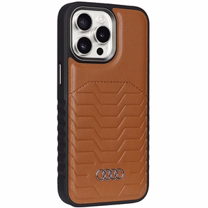 Audi Tekonahkainen Suojakuori MagSafella iPhone 14 Pro:lle - ruskea