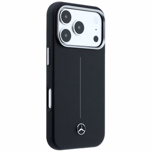 Mercedes nahka Iconic Line MagSafe suojakuori iPhone 17 Pro Max - musta