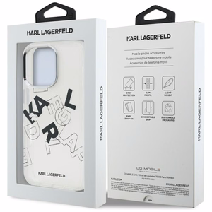 Karl Lagerfeld IML Sketched Graphic Suojakuori iPhone 16 Pro:lle - Kirkas