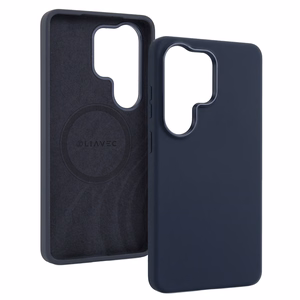 Liavec Silky suojakuori metallisella kamerakehyksellä Samsung Galaxy S26 Ultra -puhelimelle sininen