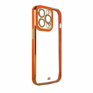 Muoti Kotelo iPhone 12 Gold Frame Gel Cover Punainen