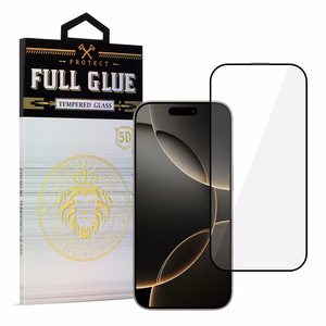 Tempered Glass HARD Full Glue 5D for IPHONE 16 PRO/17 BLACK