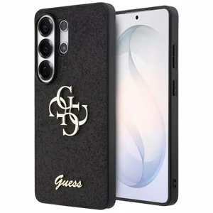 Guess Fixed Glitter Big 4G Metal Logo -suojakuori Samsung Galaxy S26 Ultra:lle musta