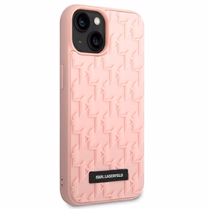 Karl Lagerfeld 3D Monogrammi kotelo iPhone 14 Plus - vaaleanpunainen