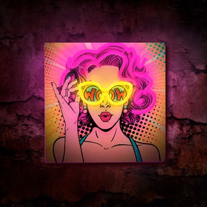 Neon ART LED POWER WOMAN keltainen-violetti FLA02 Forever Light