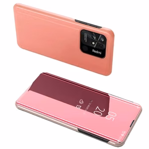 Clear View Kotelo kansi Xiaomi Redmi 10C kansi läppä vaaleanpunainen