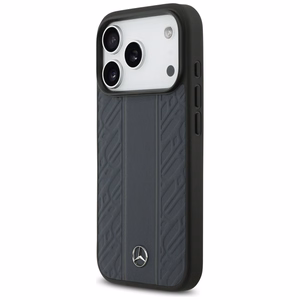 Mercedes Leather Laurel Leaves Stripes MagSafe -suojakuori iPhone 17 Pro - sininen