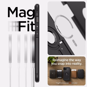 Spigen Tough Armor Mag MagSafe Suojakuori iPhone 15 6,1 musta