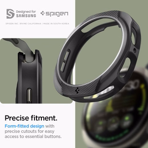 Spigen Liquid Air Suojakuori Samsung Galaxy Watch 8 44mm:lle - Matta Musta