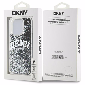DKNY DKHCP16XLBNAEK iPhone 16 Pro Max 6.9 musta/musta Kovakuori Liquid Glitter Arch Logo
