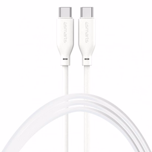 USB-C/USB-C silikoninen kaapeli High Flex 60W 1,5 m, valkoinen