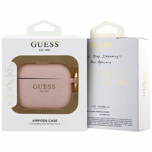Guess Silicone Glitter Ring Suojakuori AirPods Pro 3:lle vaaleanpunainen