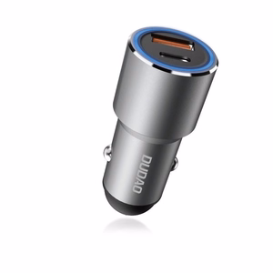 Dudao USB / USB-C autolaturi Power Delivery Quick Charge 22,5 W harmaa (R4PQ)