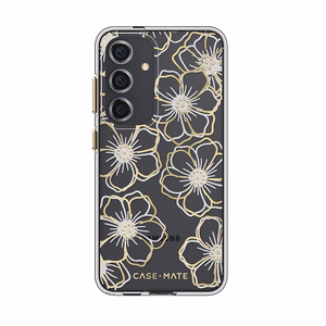 Case-Mate Floral Gems suojakuori Samsung Galaxy S24 -laitteelle, kullanvärinen