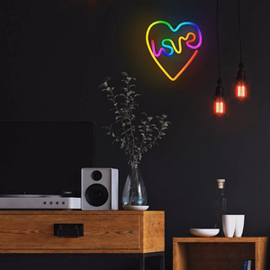 Neon LED RGB LOVE IN HEART FLRN02 + kaukosäädin Forever Light