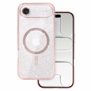 Glitter MagSafe Suojakuori iPhone 17 Air:lle vaaleanpunainen kirkas