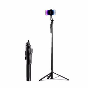 Selfiekeppi Orico SPM215 1/4 tuuman jalusta puhelinkameralle 360 asteen käännöllä Bluetooth 5.2 - musta