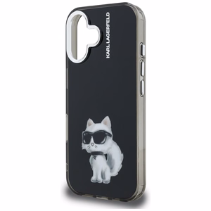 Karl Lagerfeld IML Aquarelle Choupette & Logo iPhone 16 Case - Black