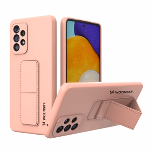 Wozinsky Kickstand Case silikoni tapauksessa jalusta Samsung Galaxy A73 vaaleanpunainen