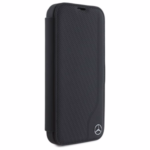 Mercedes nahkainen puujäljitelmä Suojakuori iPhone 16:lle - musta