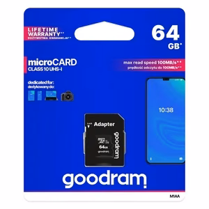 GoodRam muistikortti 64GB microSDXC cl. 10 UHS-I 30 / 15 MB/s + sovitin
