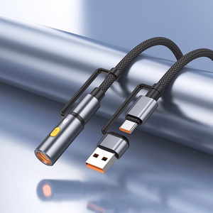 Hoco All-in-one -kaapeli USB-A / USB-C – USB-C / autosytytinlaturi 3A 60W 1,2m U138 musta