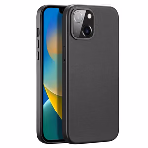 Dux Ducis Grit Nahkakotelo iPhone 14 Plus -puhelimelle Elegantti tekonahkakotelo (MagSafe-yhteensopiva) Musta