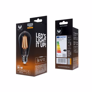 LED-lamppu Filament E27 ST64 4W 230V 2000K 400lm COG savustettu Forever Light
