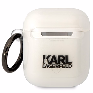 Karl Lagerfeld KLA2HNCHTCT läpinäkyvä suojus AirPods 1/2:lle Ikonik Choupette
