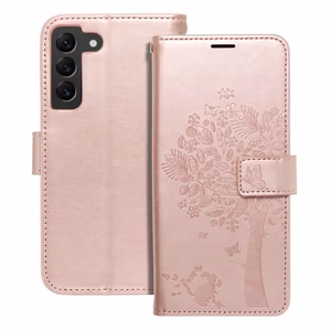 MEZZO Book-suojakuori Samsung S22:lle tree Rose Gold